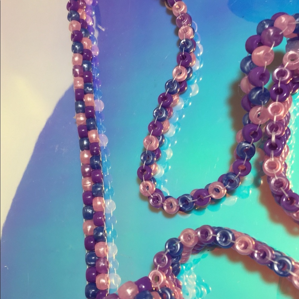 Purple Cuff Rave Kandi Rave Bracelet Leash - Picture 4 of 8